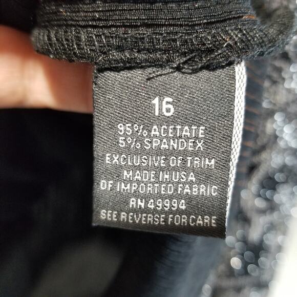 Dressbarn Jacket Womens 16 Plus Black Silver Glitter Dress Zip up - Picture 6 of 6